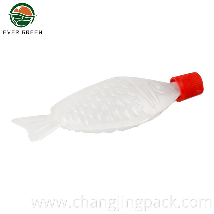 Red lid fish shape 3ml soy sauce bottle